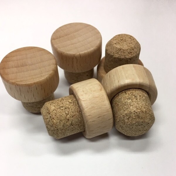 Wood top cork stopper